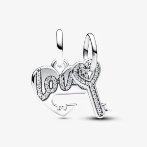 (image for) Pandora Splittable Heart & Key Dangle Charm - 793081C01