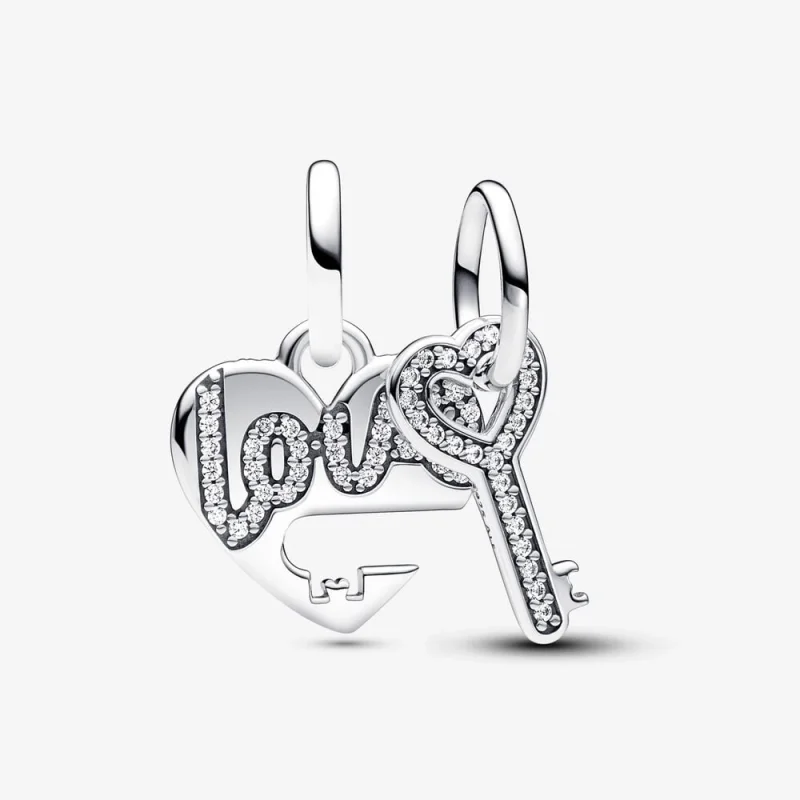(image for) Pandora Splittable Heart & Key Dangle Charm - 793081C01 - Product Image