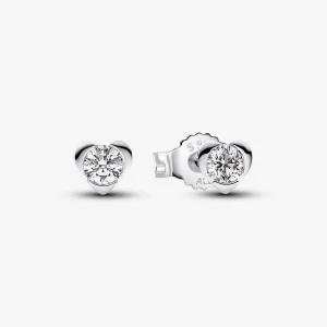 (image for) Pandora Talisman Lab-grown Diamond Heart Earrings 0.30 carat tw Sterling Silver - 293111C01