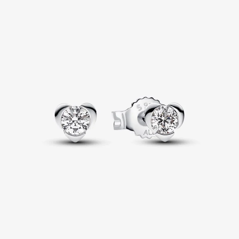 (image for) Pandora Talisman Lab-grown Diamond Heart Earrings 0.30 carat tw Sterling Silver - 293111C01 - Product Image