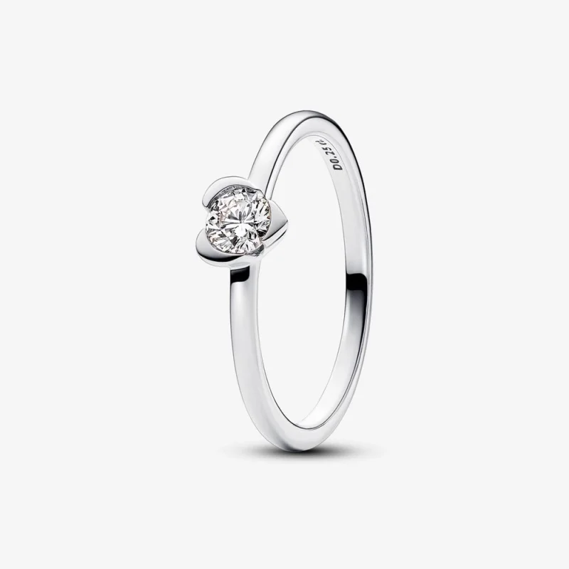 (image for) Pandora Talisman Lab-grown Diamond Heart Ring 0.25 carat tw Sterling Silver - 193115C01 - Product Image