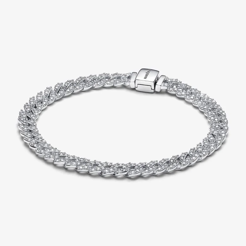 (image for) Pandora Timeless Pavé Cuban Chain Bracelet - 593008C01 - Product Image