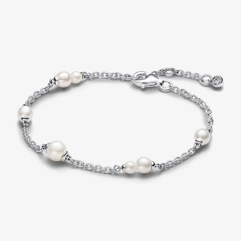 (image for) Pandora Treated Freshwater Cultured Pearl Station Chain Bracelet - 593172C01 - Product Image