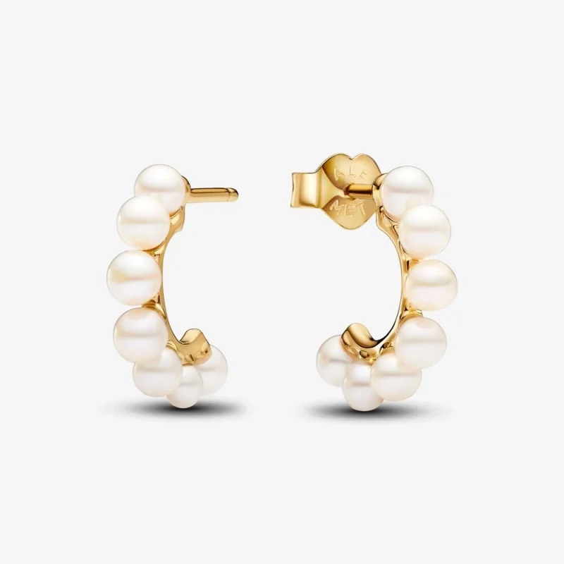 (image for) Pandora Treated Freshwater Cultured Pearls Open Hoop Earrings - 263179C01 - Product Image