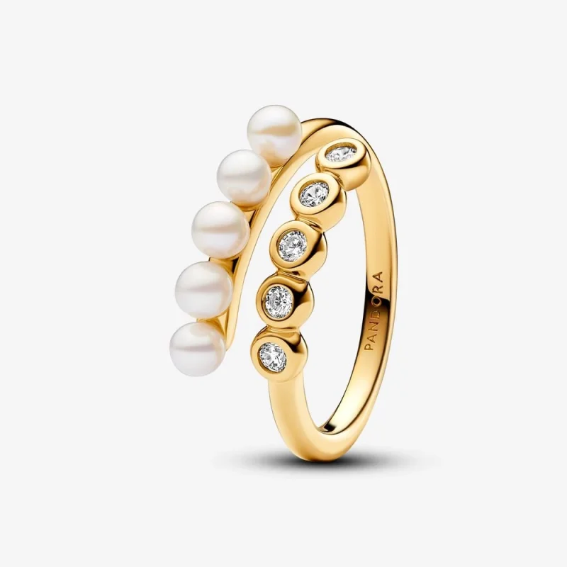 (image for) Pandora Treated Freshwater Cultured Pearls & Stones Open Ring - 163146C01 - Product Image