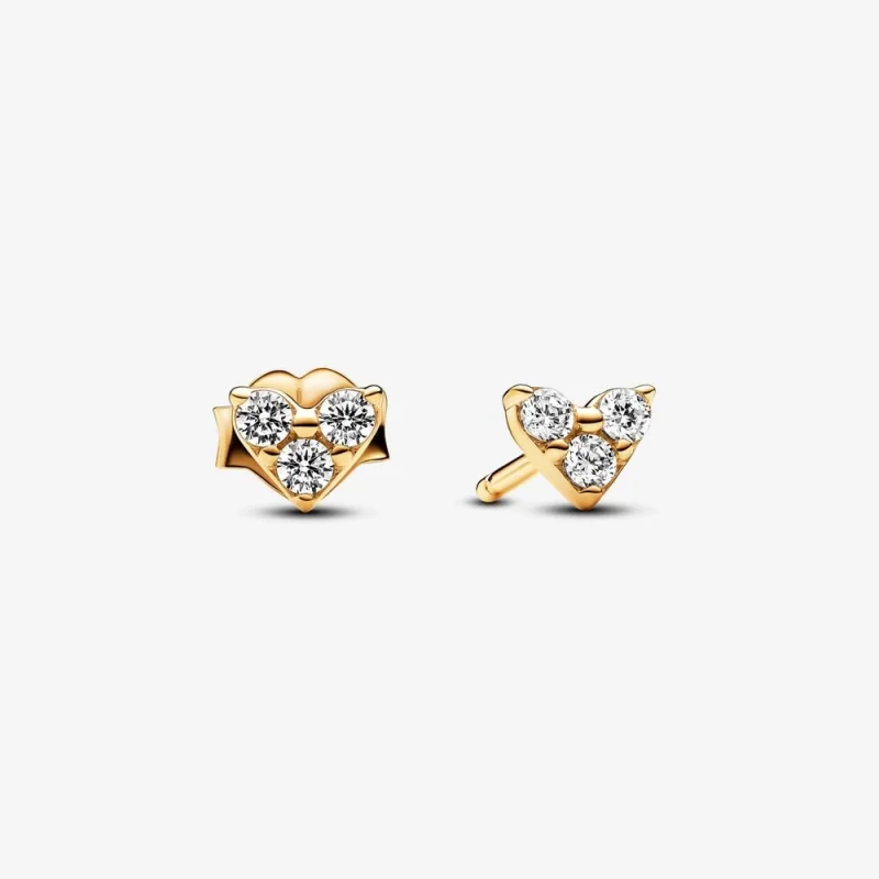 (image for) Pandora Triple Stone Heart Stud Earrings - 263003C01 - Product Image