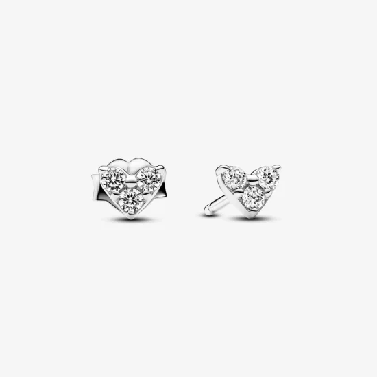 (image for) Pandora Triple Stone Heart Stud Earrings - 293003C01