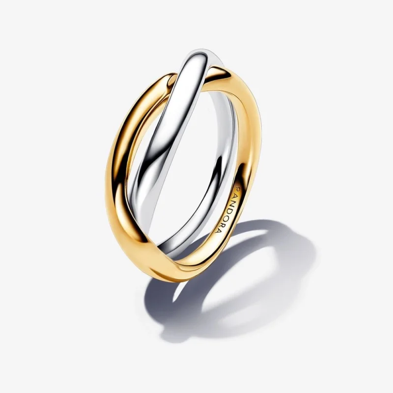 (image for) Pandora Two-tone Entwined Bands Ring - 163262C00 - Product Image