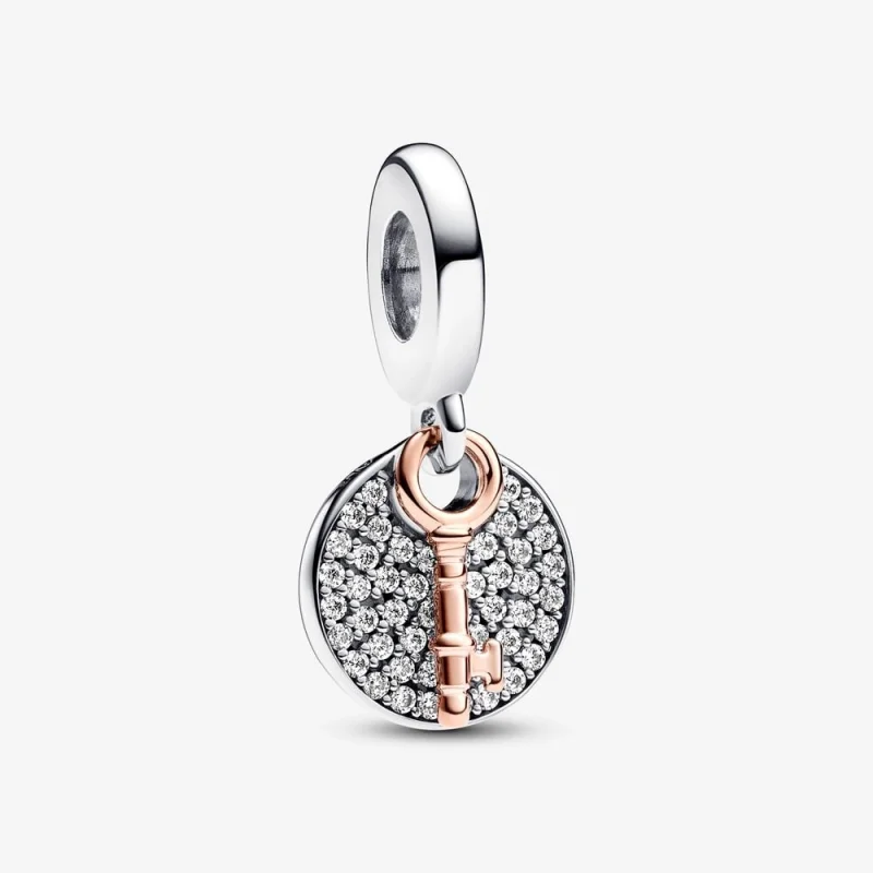 (image for) Pandora Two-tone Key to Happiness Double Dangle Charm - 783236C01 - Product Image