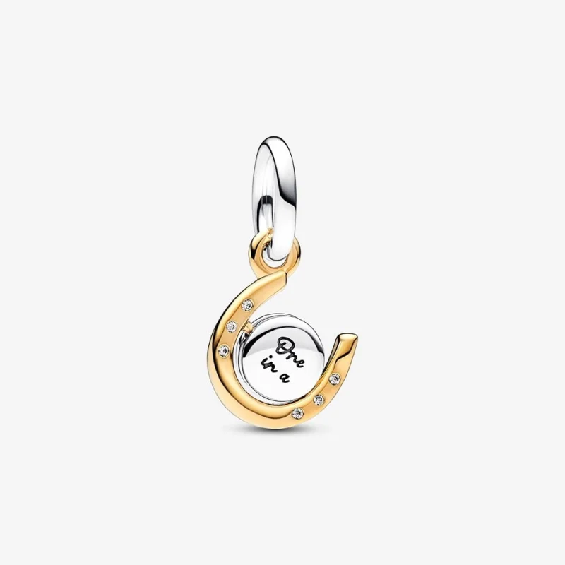 (image for) Pandora Two-tone Spinning Disc Horseshoe Dangle Charm - 762713C01 - Product Image