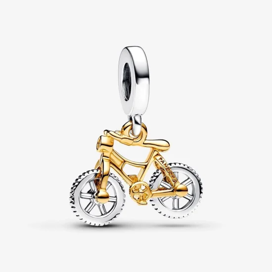 (image for) Pandora Two-tone Spinning Wheels Bicycle Dangle Charm - 763354C01