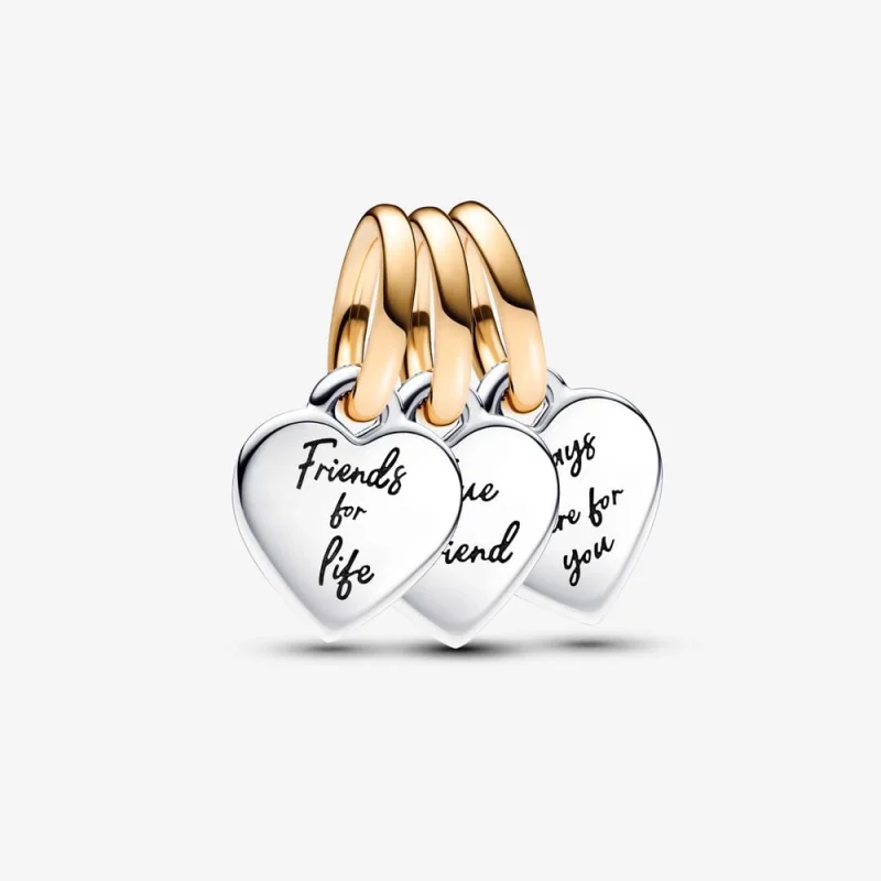 (image for) Pandora Two-tone Splittable Friendship Triple Dangle Charm - 762722C00 - Product Image