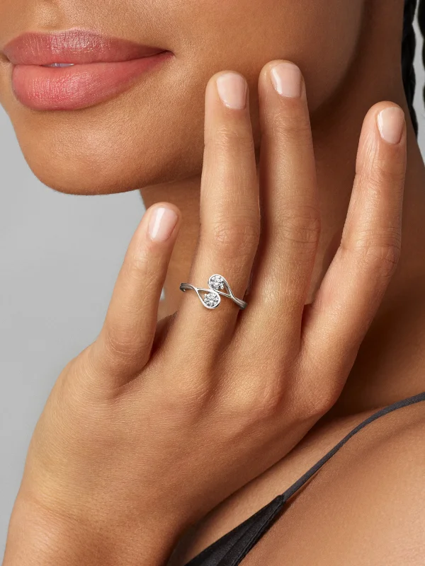 (image for) Pandora Infinite 14k White Gold Double Lab-grown Diamond Ring - 152585C01 - View 3