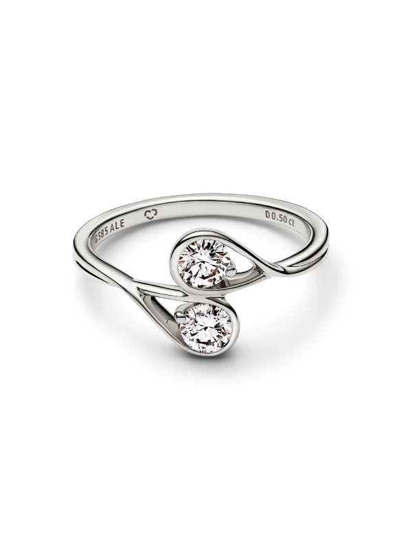 (image for) Pandora Infinite 14k White Gold Double Lab-grown Diamond Ring - 152585C01 - View 4