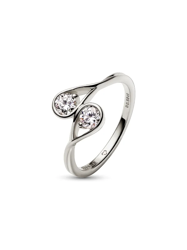 (image for) Pandora Infinite 14k White Gold Double Lab-grown Diamond Ring - 152585C01 - View 5