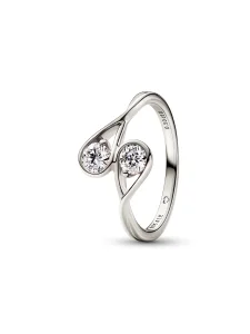 (image for) Pandora Infinite 14k White Gold Double Lab-grown Diamond Ring - 152585C01
