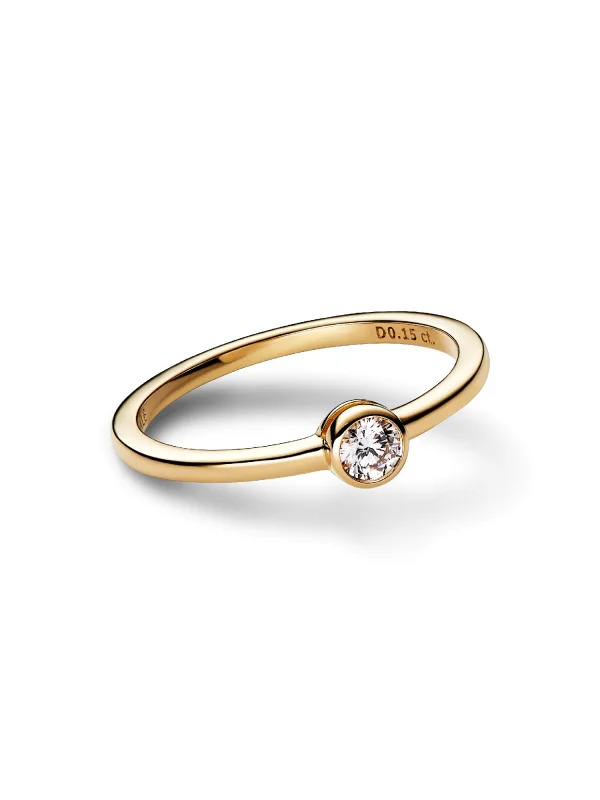 (image for) Pandora Era Bezel 14k Gold Lab-grown Diamond Ring - 152894C01 - View 3