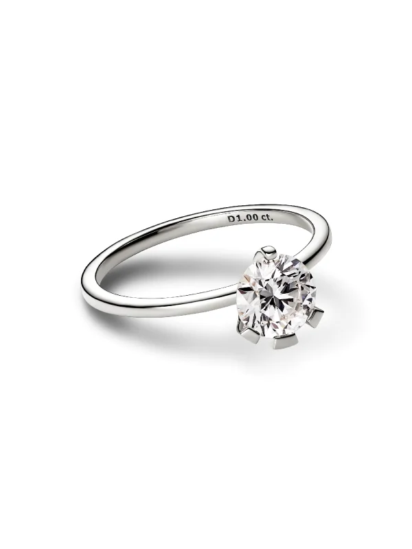 (image for) PANDORA Nova York 14k White Gold Diamond Ring 152895C01 - View 3