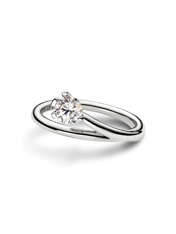 (image for) Pandora Nova 14k White Gold Lab-grown Diamond Asymmetric Ring - 152897C01 - View 3