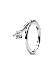 (image for) Pandora Nova 14k White Gold Lab-grown Diamond Asymmetric Ring - 152897C01