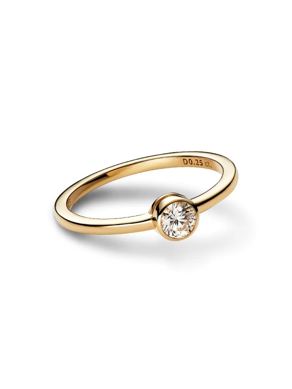 (image for) Pandora Era Bezel 14k Gold Lab-grown Diamond Ring - 152900C01 - View 3