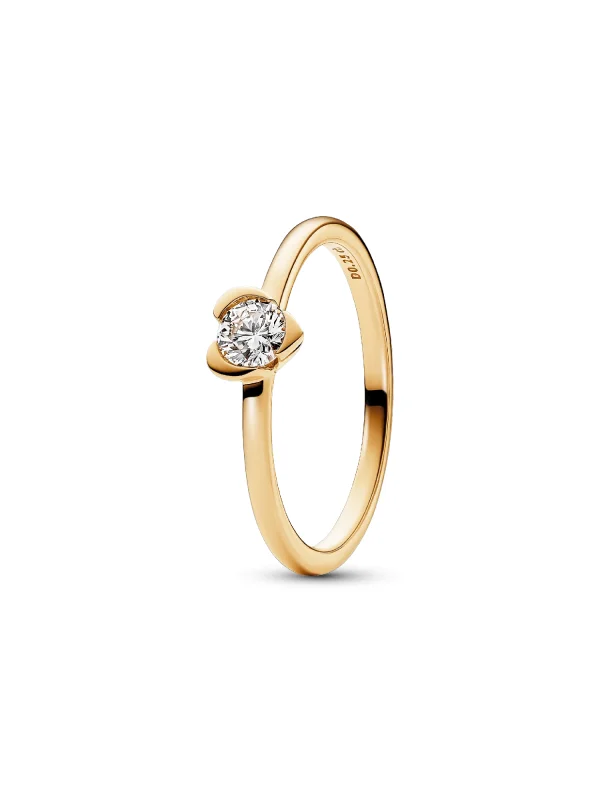 (image for) Pandora Talisman 14k Gold Lab-grown Diamond Heart Ring - 153115C01 - View 2
