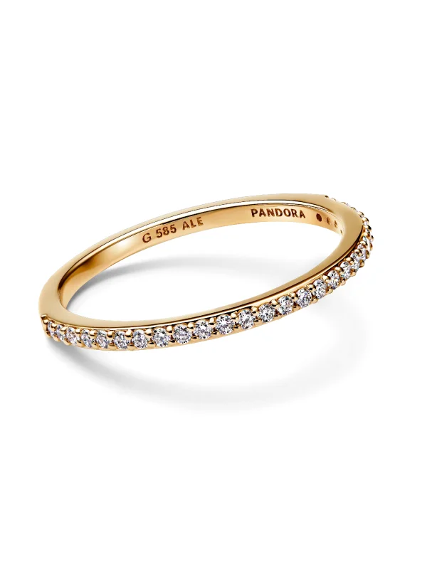 (image for) Pandora Era 14k Gold Lab-grown Diamond Half Eternity Pavé Band Ring - 153638C01 - View 4