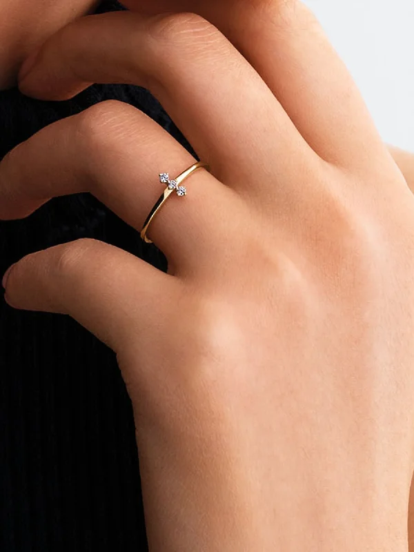 (image for) Pandora Era Lab-Grown Diamond Trio Ring - 153724C01 - View 2