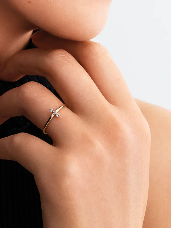 (image for) Pandora Era Lab-Grown Diamond Trio Ring - 153724C01 - View 3