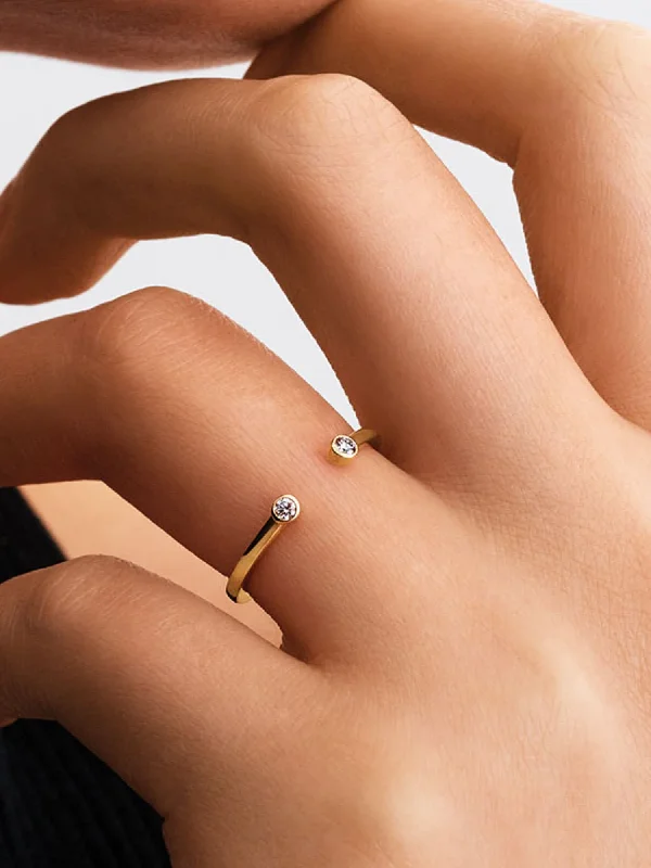 (image for) Pandora Era Bezel Lab-Grown Diamond Open Ring - 153725C01 - View 2