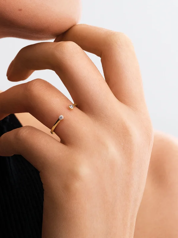 (image for) Pandora Era Bezel Lab-Grown Diamond Open Ring - 153725C01 - View 3