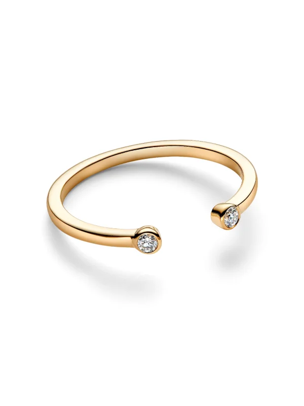 (image for) Pandora Era Bezel Lab-Grown Diamond Open Ring - 153725C01 - View 4