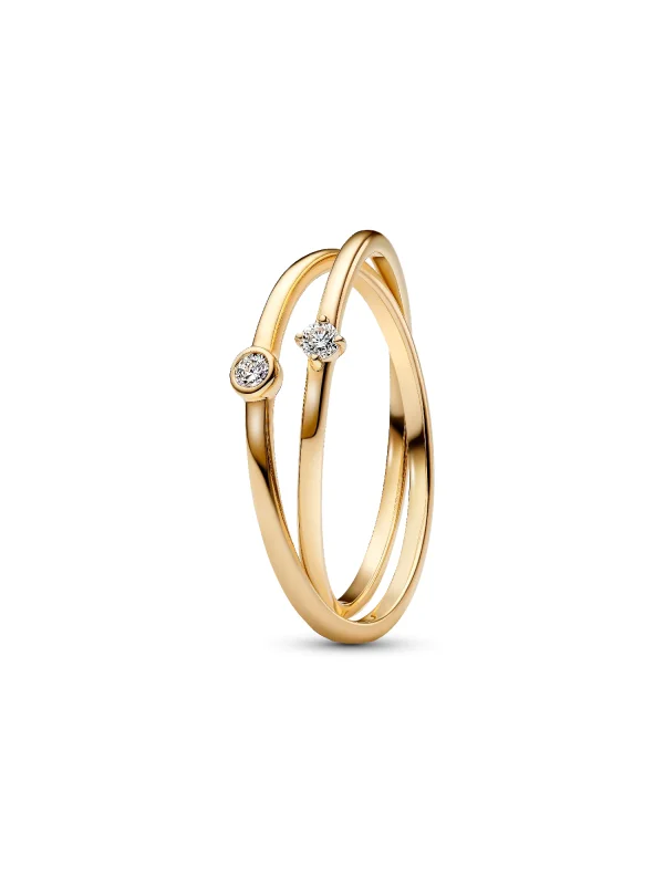 (image for) Pandora Era Lab-Grown Diamond Crossover Ring - 153726C01 - View 2