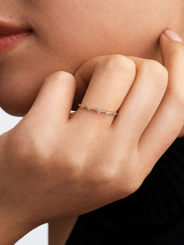 (image for) Pandora Era Lab-Grown Diamond Station Ring - 153735C01 - View 3