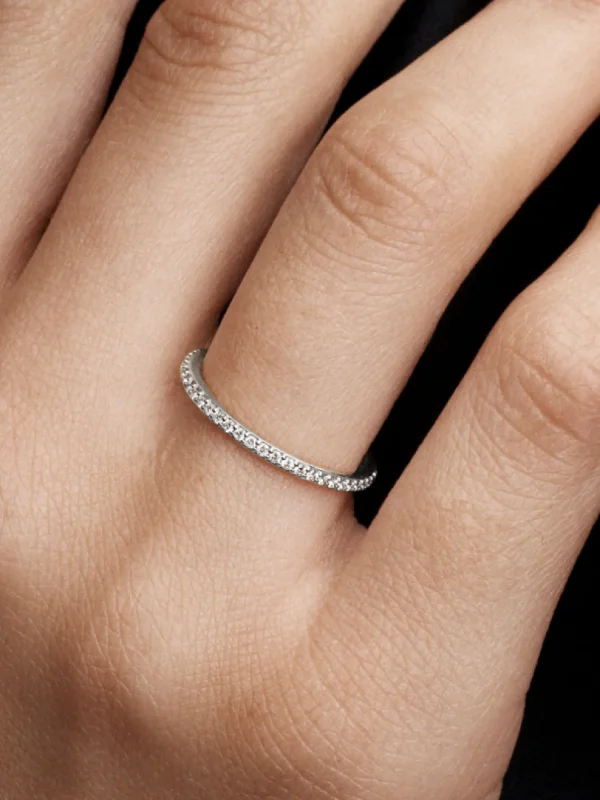 (image for) Pandora Era Lab-Grown Diamond Half Eternity Pavé Band Ring - 154003C01 - View 2