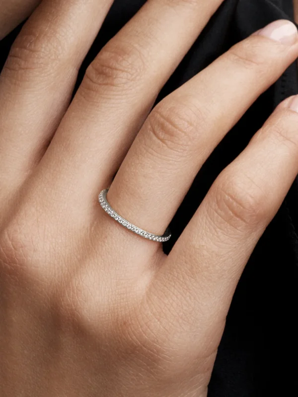 (image for) Pandora Era Lab-Grown Diamond Half Eternity Pavé Band Ring - 154003C01 - View 3