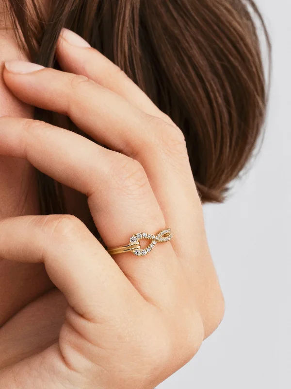 (image for) Pandora Infinite Lab-grown Diamond Pavé Double Row Ring - 154160C01 - View 2