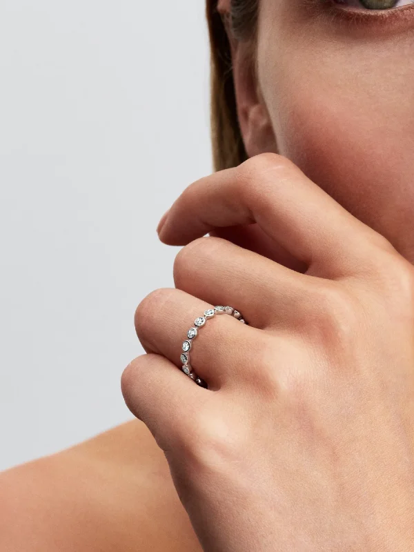 (image for) Pandora Era Lab-Grown Diamonds 14k White Gold Eternity Ring - 154314C01 - View 2