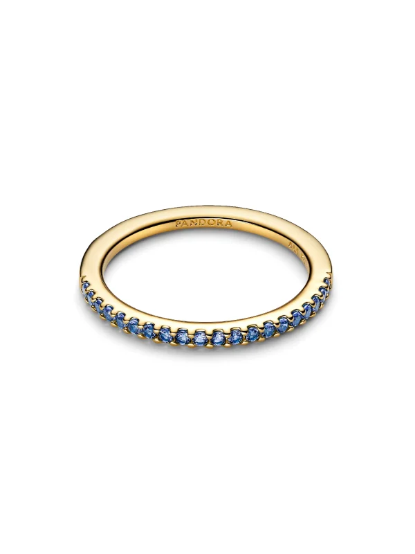 (image for) Pandora Sparkling Blue Half-Eternity Band Ring - 162999C02 - View 3