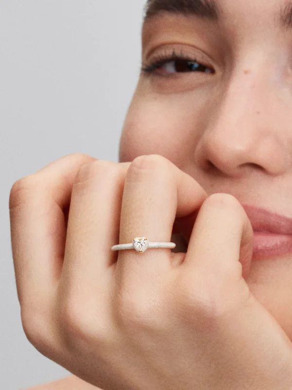 (image for) Pandora White Chakra Heart Ring - 163088C01 - View 2