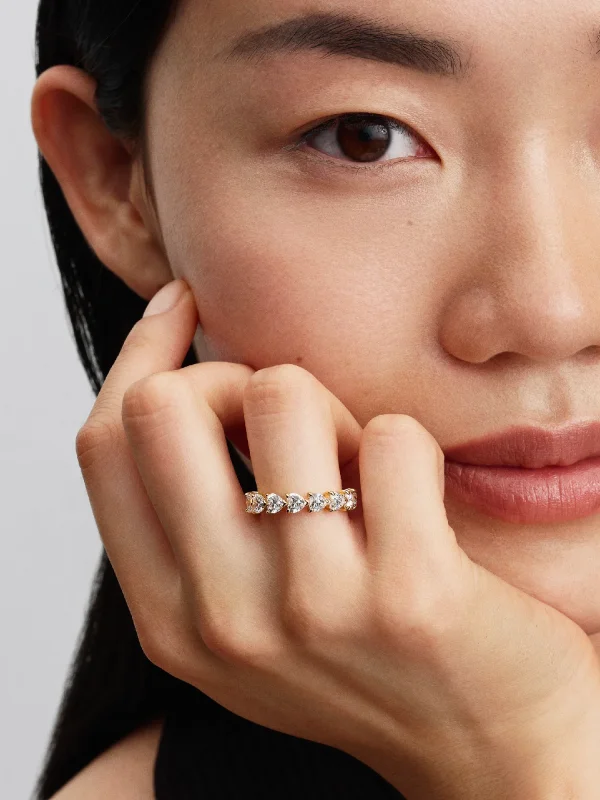 (image for) Pandora Band of Clear Hearts Ring - 163103C01 - View 2