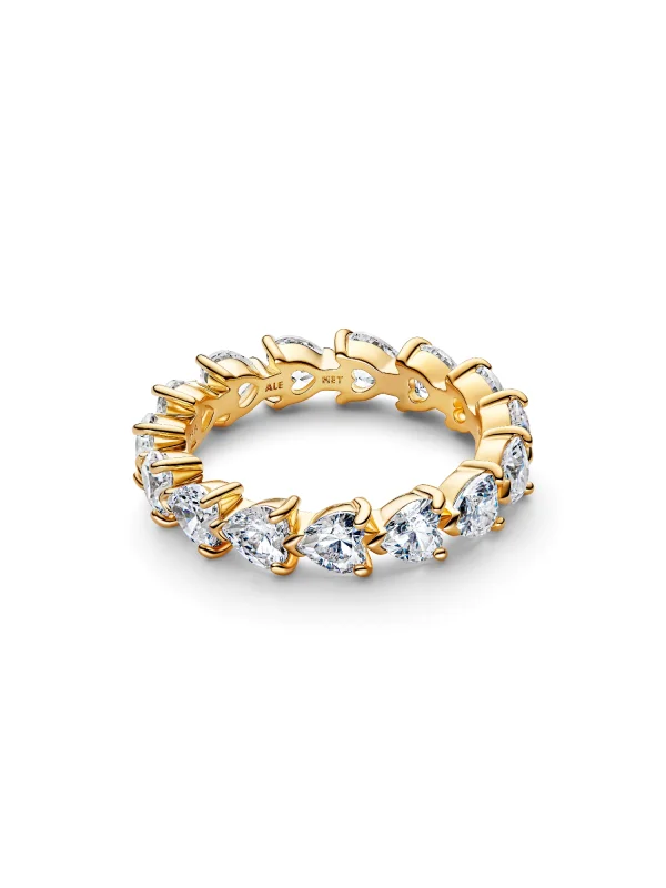 (image for) Pandora Band of Clear Hearts Ring - 163103C01 - View 4
