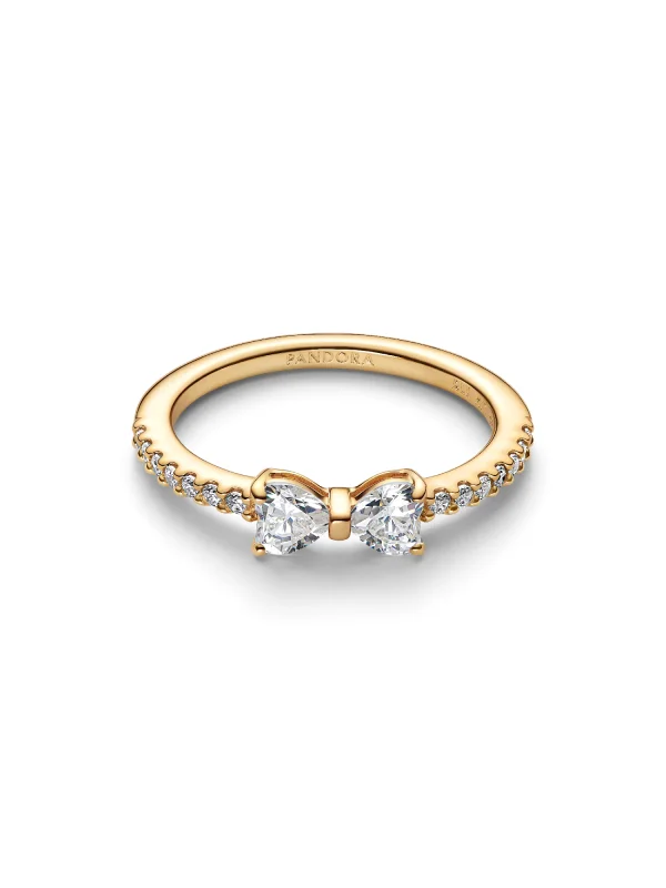 (image for) Pandora Sparkling Clear Bow Ring - 163510C02 - View 4