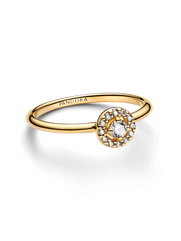 (image for) Pandora Round Pave Halo Ring - 163554C01 - View 4