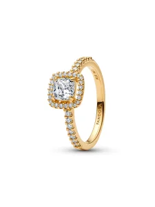 (image for) Pandora Sparkling Square Clear Halo Ring - 163555C01