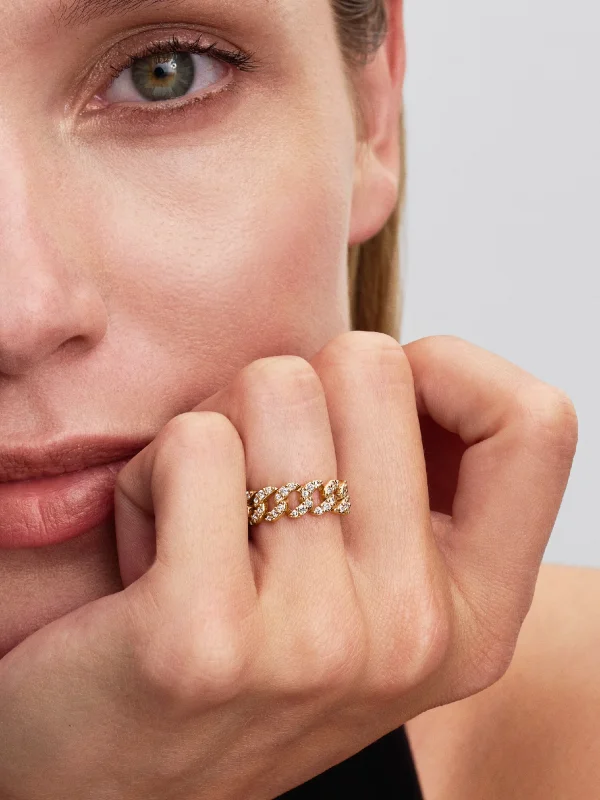 (image for) Pandora Pavé Cuban Chain Ring - 163557C01 - View 2