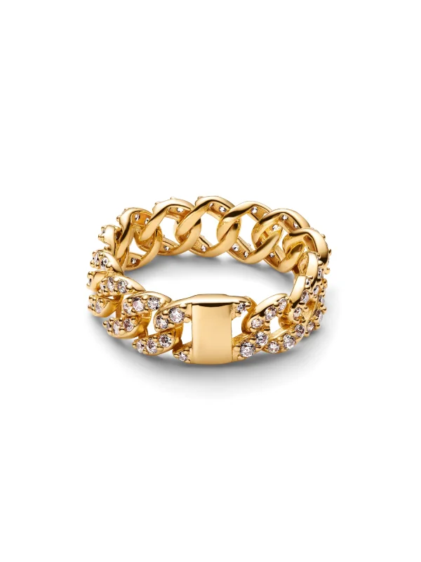 (image for) Pandora Pavé Cuban Chain Ring - 163557C01 - View 4