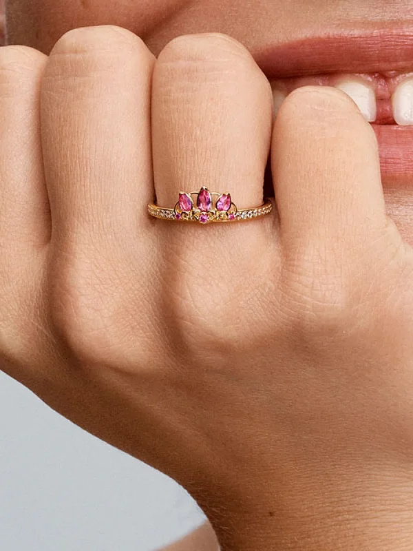 (image for) PANDORA Rapunzel Ring Gold 163651C01 | Tiara Design - View 2
