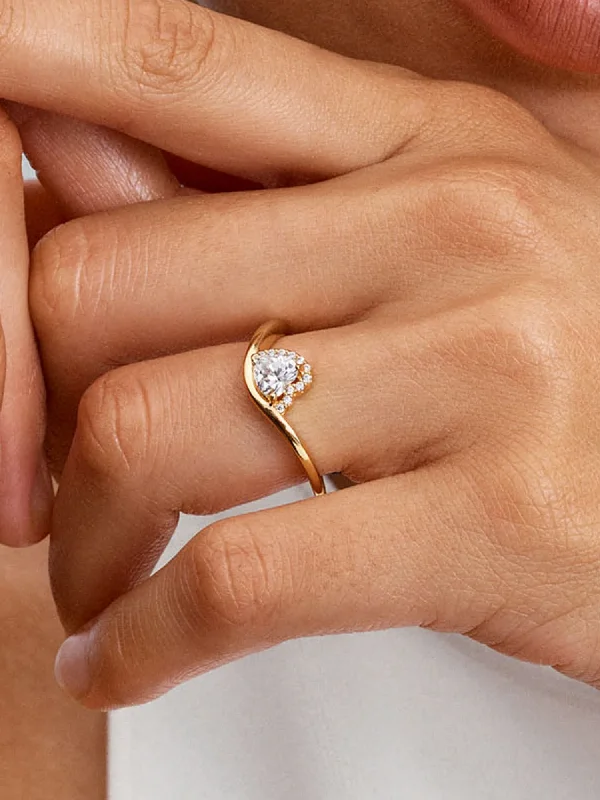(image for) Pandora Wavy Heart Ring - 163660C01 - View 2