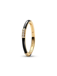 (image for) Pandora Black Enamel & Stones Ring - 163686C01